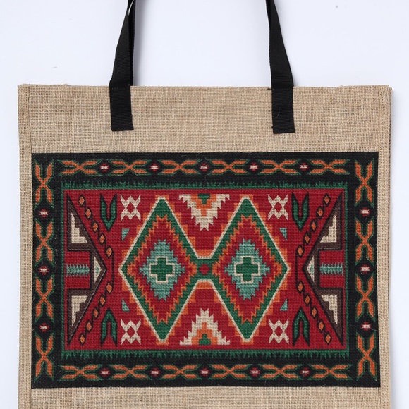 Jute boho tote - Picture 2 of 4